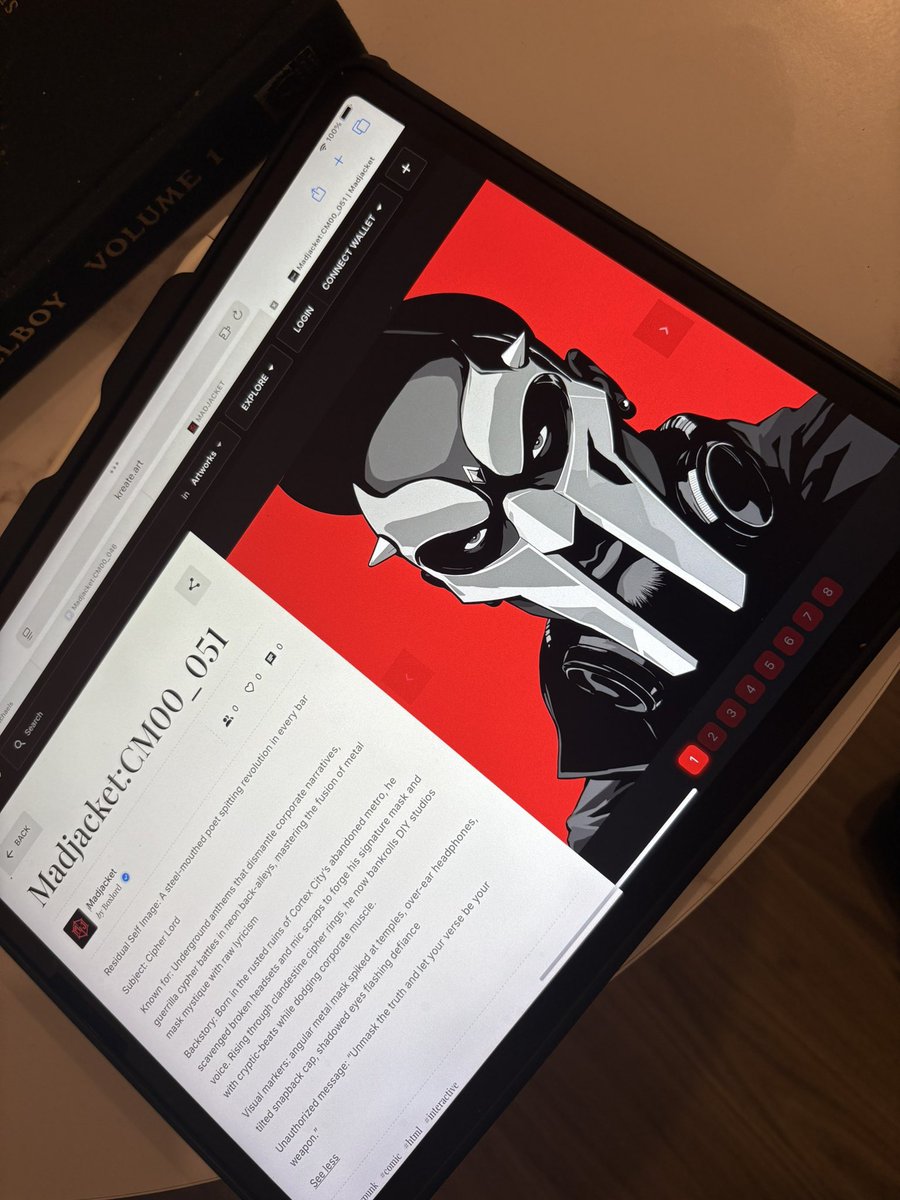 _boxlord's tweet image. This @MFDOOM tribute: sniped!!

Each 1/1 now double as an interactive comic book.

Mint: kreate.art/collection/Mad…