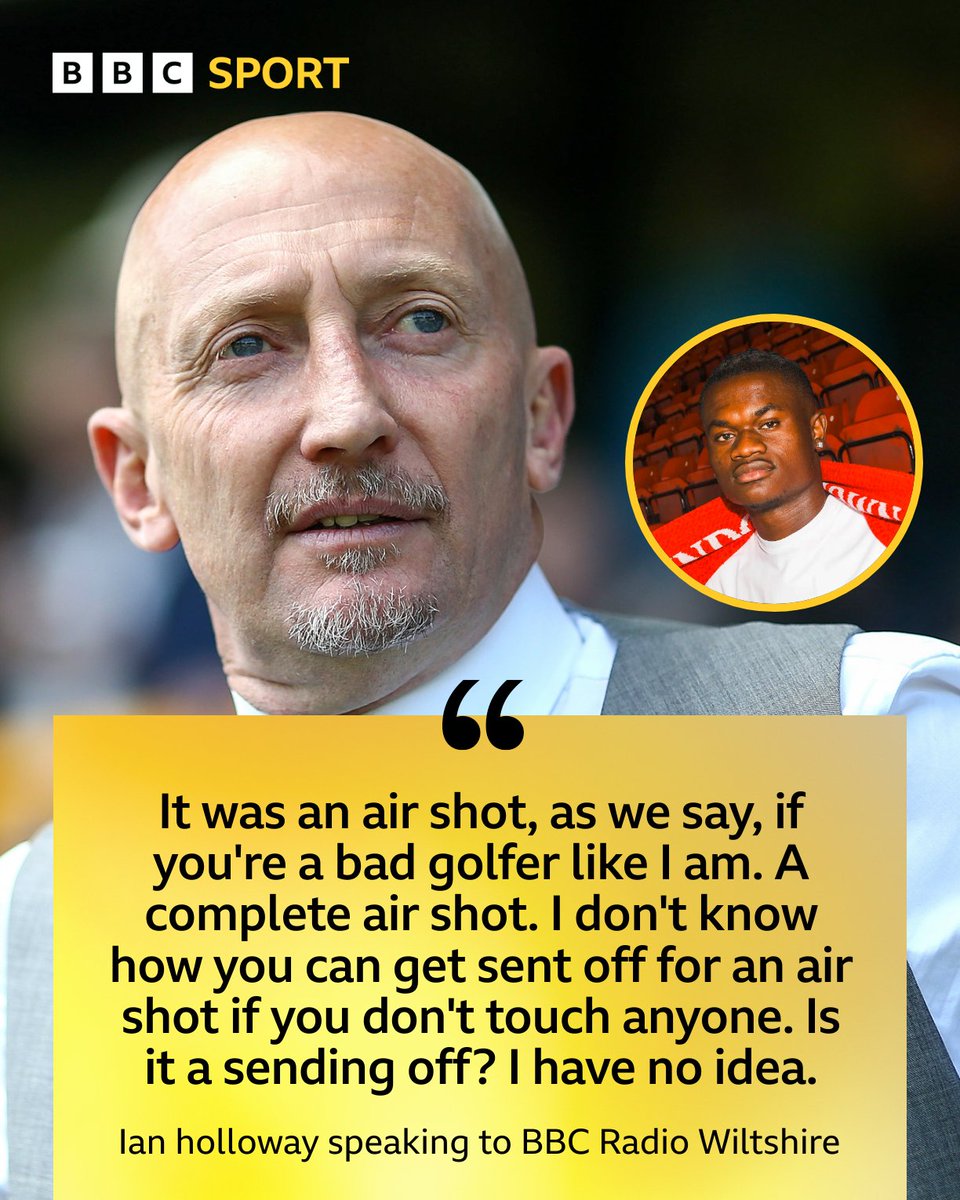 BBCWiltsSport's tweet image. 🗣️ Ian Holloway shared his thoughts on the unusual sending off for Filozofe Mabete, who was dismissed for a late challenge 🟥
#STFC #BBCFootball