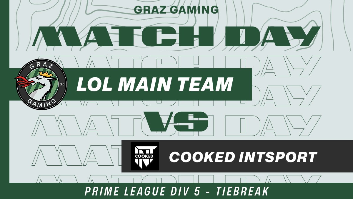 #LeagueOfLegends Matchday! 📢

Today is the second playday of the tiebreak — and we’re facing Cooked intSport.
Let’s secure that important win! 💪

⏰ Time: 20:30
📺Stream:twitch.tv/grazgamingespo…