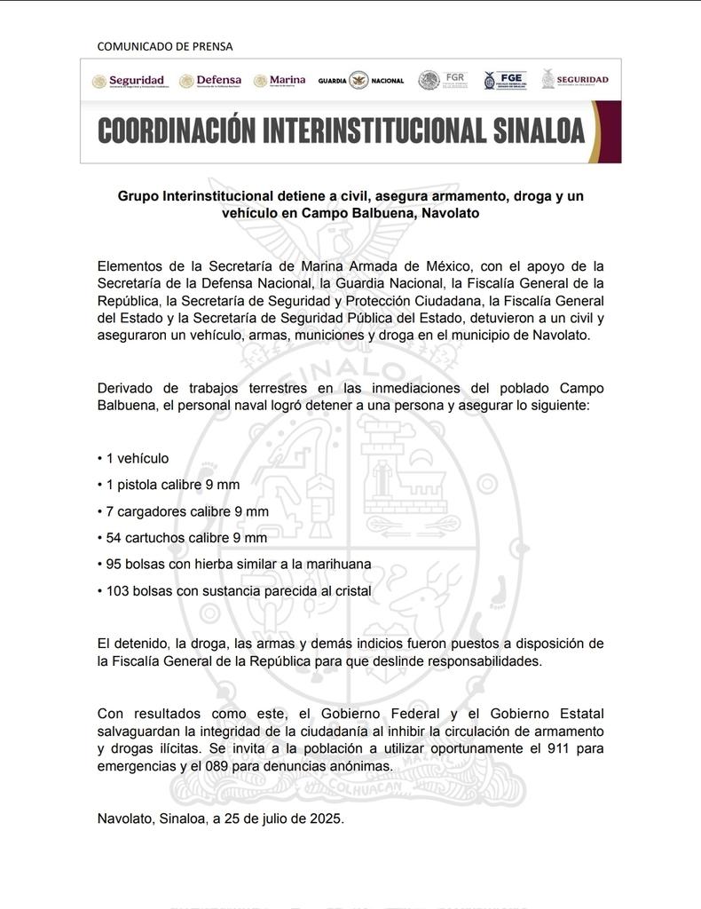 LaCronicaDeHoy's tweet image. En Navolato, Sinaloa, autoridades detuvieron a un hombre con armas y 198 dosis de droga en su poder.