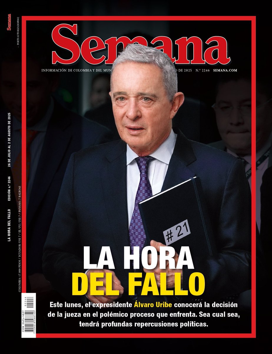 Jlmedina168's tweet image. Gravísimo lo del pasquin Semana. Con estos titulares buscan presionar e intimidar a la jueza y dejar a Uribe como víctima,
La desicion será este lunes. etiquetan a la jueza sin pruebas incluso pelfilan como "de izquierda" para desacreditar su fallo.
Peligro este medio de mierda.