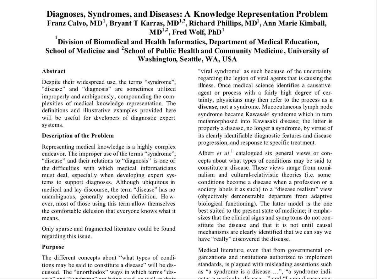 Retlouping's tweet image. Diagnoses, Syndromes, and Diseases: A Knowledge Representation Problem pmc.ncbi.nlm.nih.gov/articles/PMC14…