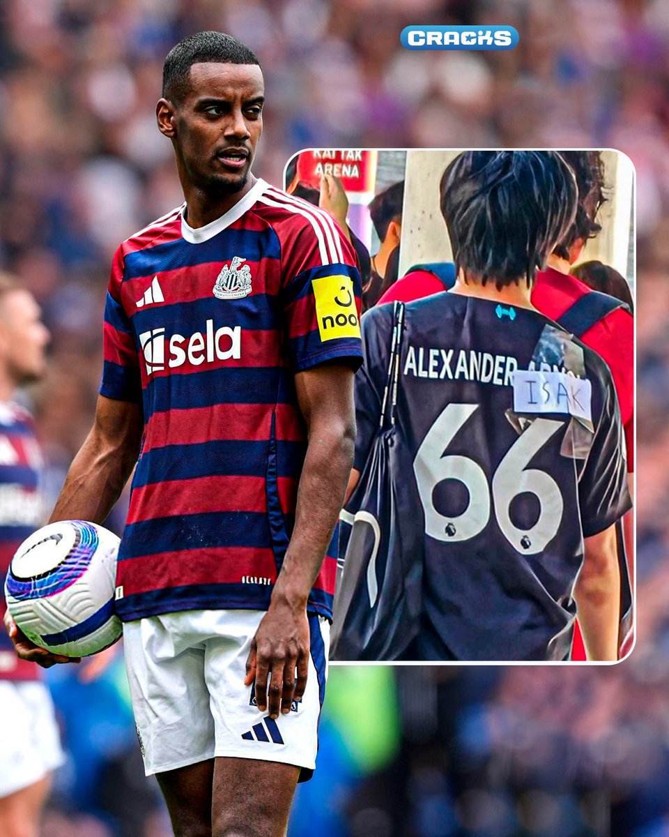 cracks_oficial's tweet image. LO PIDEN EN EL LIVERPOOL 😅
Durante el juego vs. Milán, en la gira asiática, un aficionado se hizo viral: "borró" de su camiseta el nombre de Alexander-Arnold y lo convirtió en Alexander Isak.
¿Opiniones? Los leemos 👀 💭