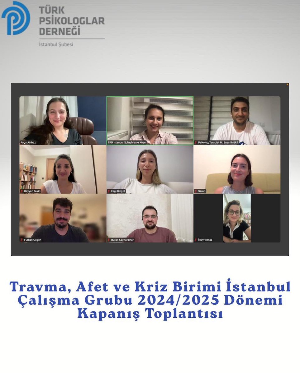 Dün akşam Travma, Afet ve Kriz Birimi İstanbul Çalışma Grubu olarak geçtiğimiz dönemi değerlendirmek için bir araya geldik. Bu süreçte özverili çalışmalarıyla katkı sağlayan birim üyelerimize ve hocalarımıza teşekkür ederiz.

Yeni dönemde görüşmek üzere !