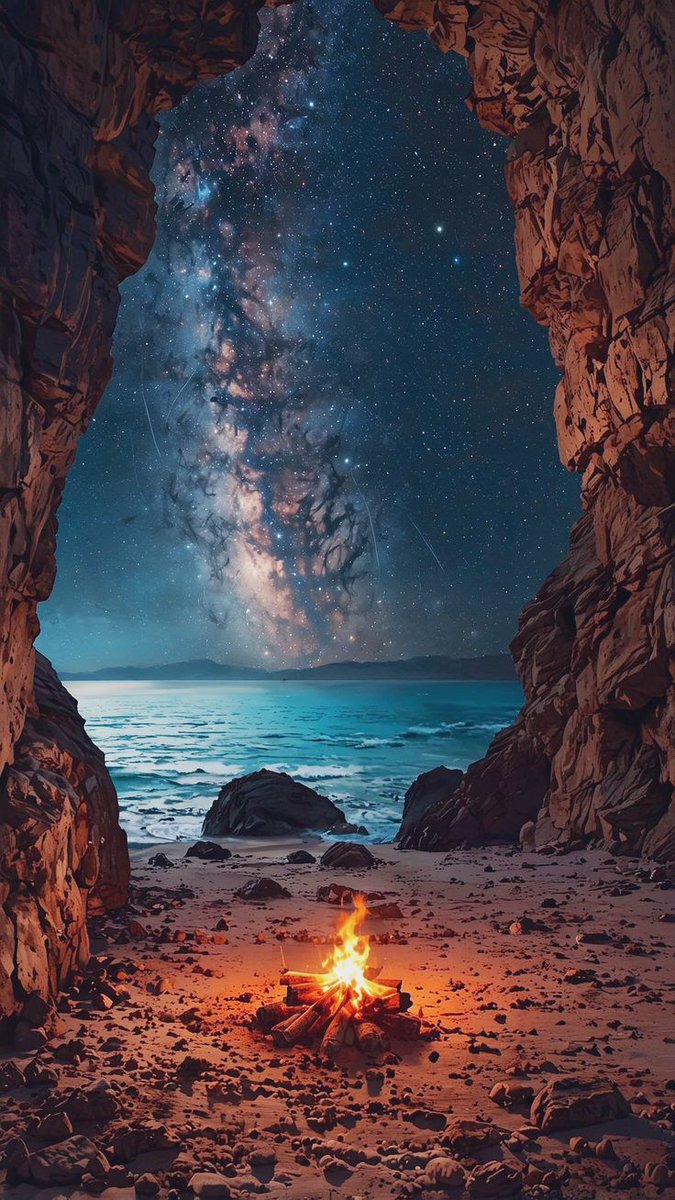 Where earth meets sky, the cosmos whispers its secrets #wallpaper #4k #ocean