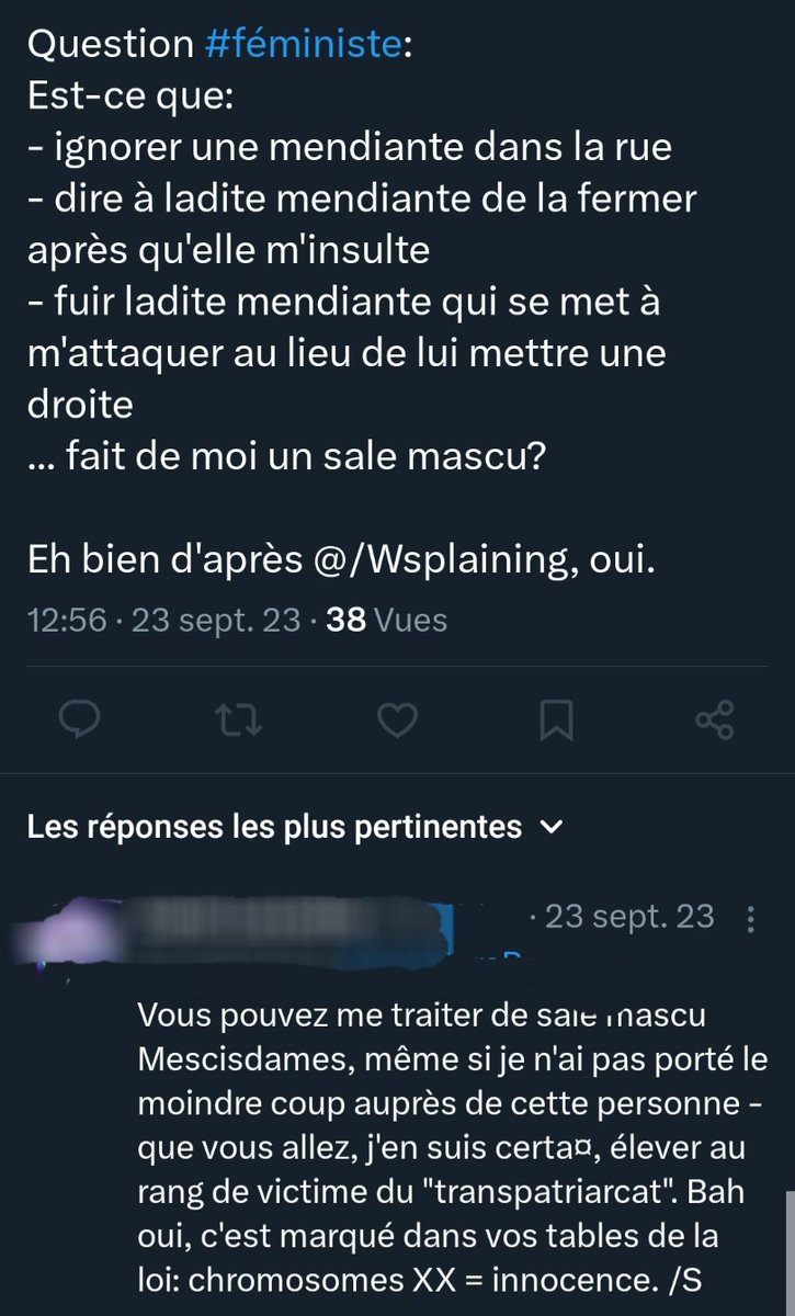 WSplaining's tweet image. 1.Toute l'anecdote est problématique
2.A cette époque je ne savais pas que cette personne existait je n'ai donc évidemment pas pu dire s'iel était mascu
3.J'ai régulièrement répété ici et ailleurs que la violence des femmes est un impensé et que c'est problématique