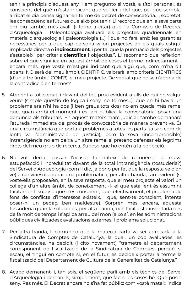 DavidGarRubert's tweet image. Davant d’aquesta resposta inadmissible, m’he vist obligat a redactar i enviar una nova carta, que ara faig públic: 3/3