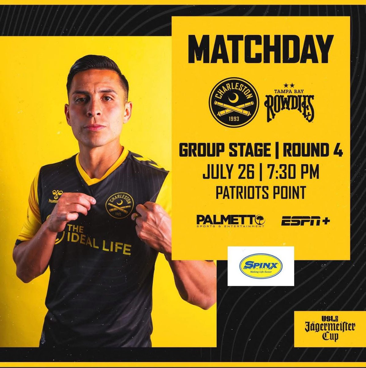 BarraCharleston's tweet image. LA PREVIA EMPIEZA A LAS 4pm. VAMOS TODOSSSS⬛️🟨⬛️🟨⬛️⬛️ @Chas_Battery 
#BarraCharleston #CharlestonSoccer #CharlestonBattery #UpTheBattery #TheBattery #yourtownyourclub #CB93 #fortifyandconquer #uslchampionship #uslplayoffs #usl