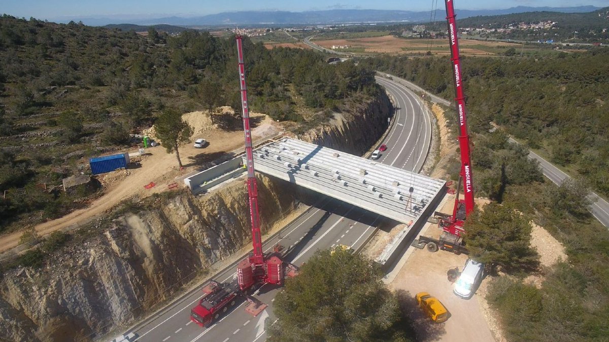 MonteroQuercus's tweet image. Foto de las obras del impresionante paso para fauna de más de cuarenta metros de longitud, ya terminado, que se ha construido en una carretera de la comarca de Alt Camp (Tarragona). 
Más info: territori.gencat.cat/ca/inici/nota-…
Vía @gencat