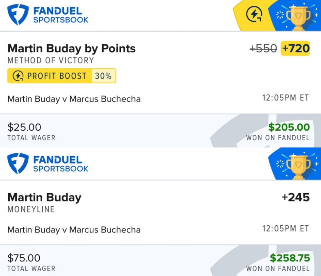 UFC STARTS 2-0 🐐
$25 —-&gt; $258.75 ✅
$75 —-&gt; $205 ✅