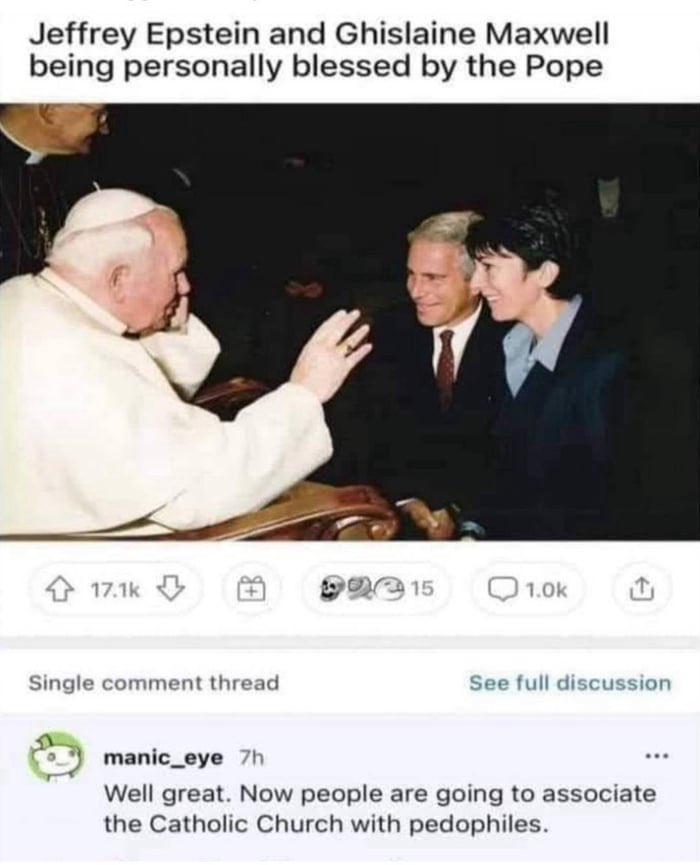 DewsNewz's tweet image. Here’s an oldie From Epstein vault.
If John Paul 2 is in the files, I will have to rethink my pope history.