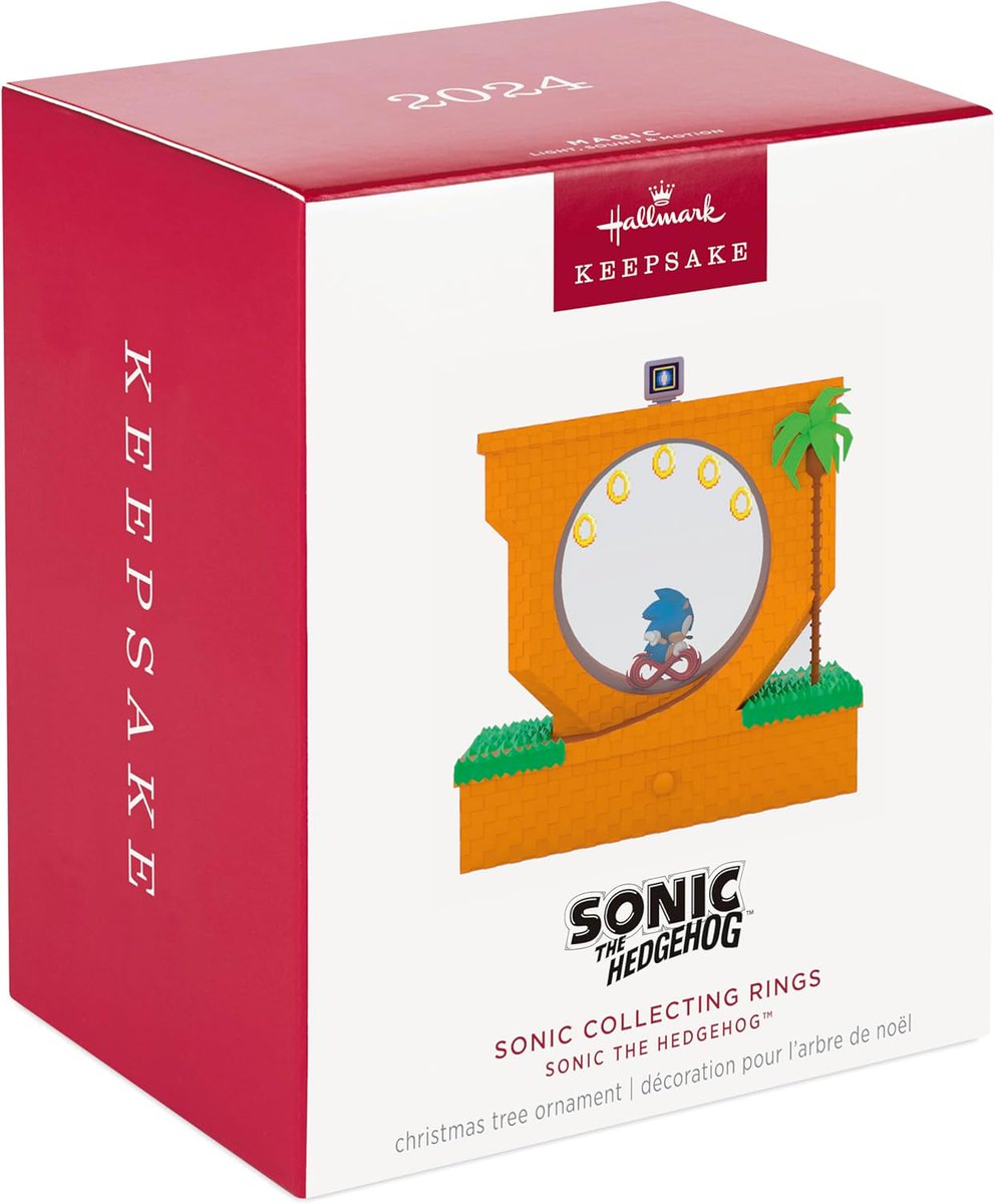 Lbabinz's tweet image. Sonic The Hedgehog Sonic Collecting Rings with Light, Sound and Motion Hallmark Keepsake Ornament is $39.48 on Amazon lbabi.nz/2VHM0M #ad