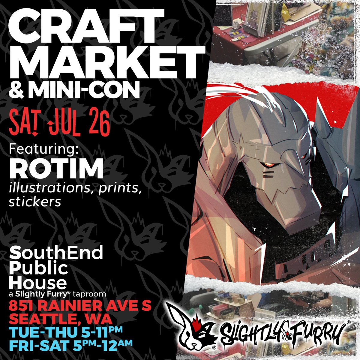 slightlyfurry's tweet image. Here's a few more of the incredible talent coming in for tonight's Craft Market. Who are you excited for?
#SouthEndPublicHouse #craftmarket #cider #Seattle