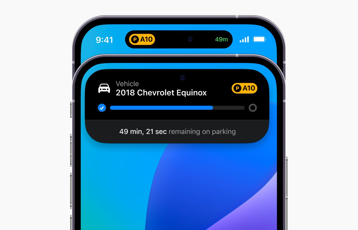Parking lot, iOS dynamic island.