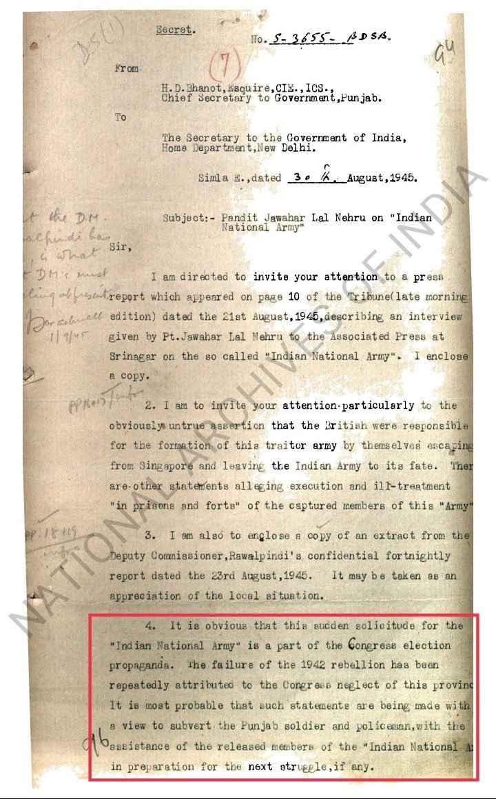 Sameer Kasture (@sameer_kasture) on Twitter photo NehruтАЩs one more craftiness.
WeтАЩve been taught in the text book that Nehru fought for the рдЖрдЭрд╛рдж рд╣рд┐рдВрдж рд╕реЗрдирд╛ in the court against the charges imposed on troops.
But the fact from British home dept. National Archives report concludes, it was congress upcoming election propaganda. NehruтАЩs one more craftiness.
WeтАЩve been taught in the text book that Nehru fought for the рдЖрдЭрд╛рдж рд╣рд┐рдВрдж рд╕реЗрдирд╛ in the court against the charges imposed on troops.
But the fact from British home dept. National Archives report concludes, it was congress upcoming election propaganda.