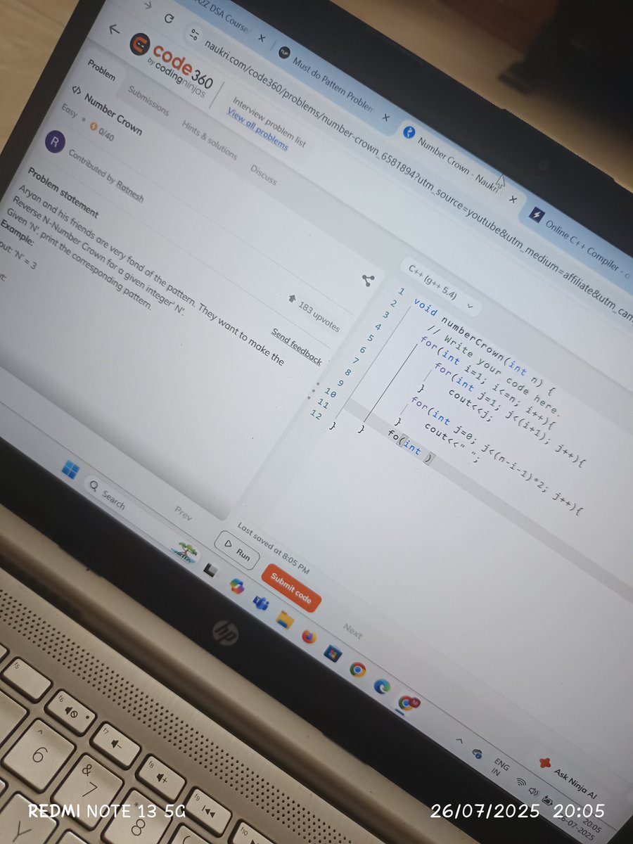 star10721's tweet photo. Day 3 of my DSA + Web Dev journey 👩‍💻Not gonna lie I ended up procrastinating on the development part today 😅
But I did make solid progress in DSA: solved 16 out of 22 pattern problems from the TUF A2Z sheet!
Not perfect, but still a step forward. I’ll show up again tomorrow
#DSA https://t.co/eiowUdW5is