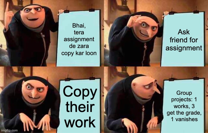 ankurdorroy's tweet image. jugaad in assignments
aka: turning “copy-paste” into an art form five minutes before submission
