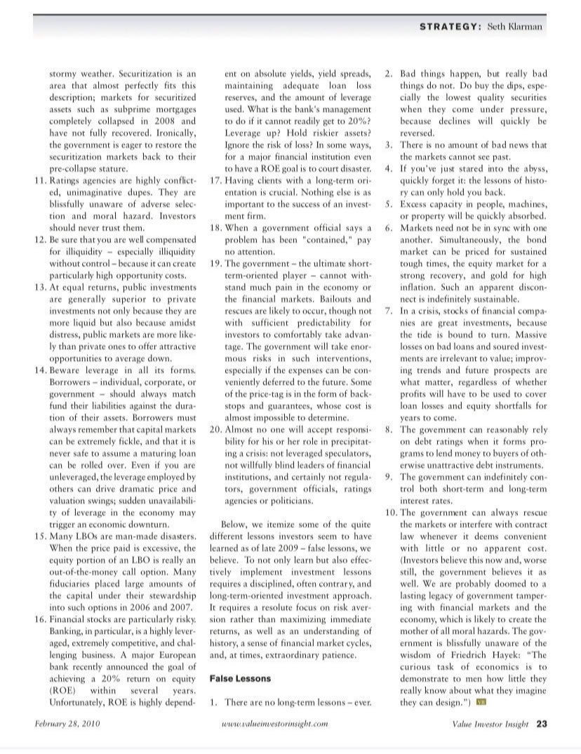 F_Compounders's tweet image. The Forgotten Lessons of 2008 by Seth Klarman of Baupost Group.