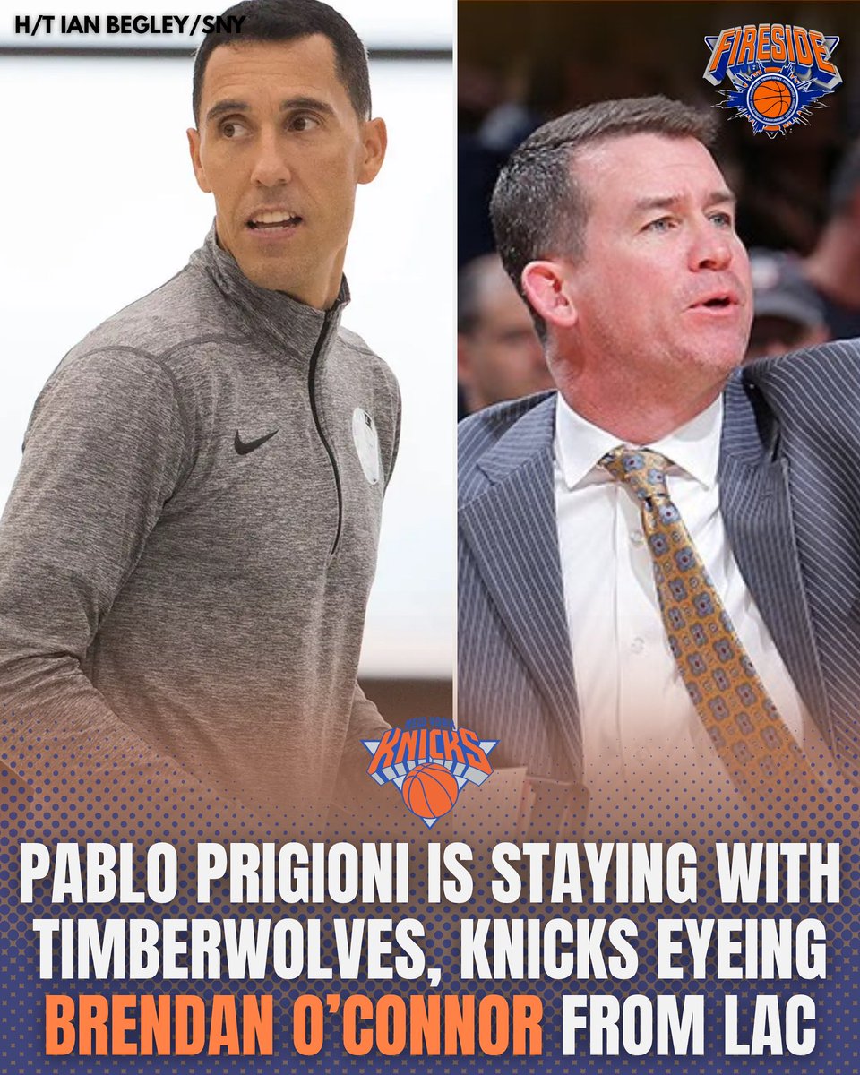 FiresideKnicks's tweet image. Knicks get a big update as they look to add assistant coaches, per @IanBegley.