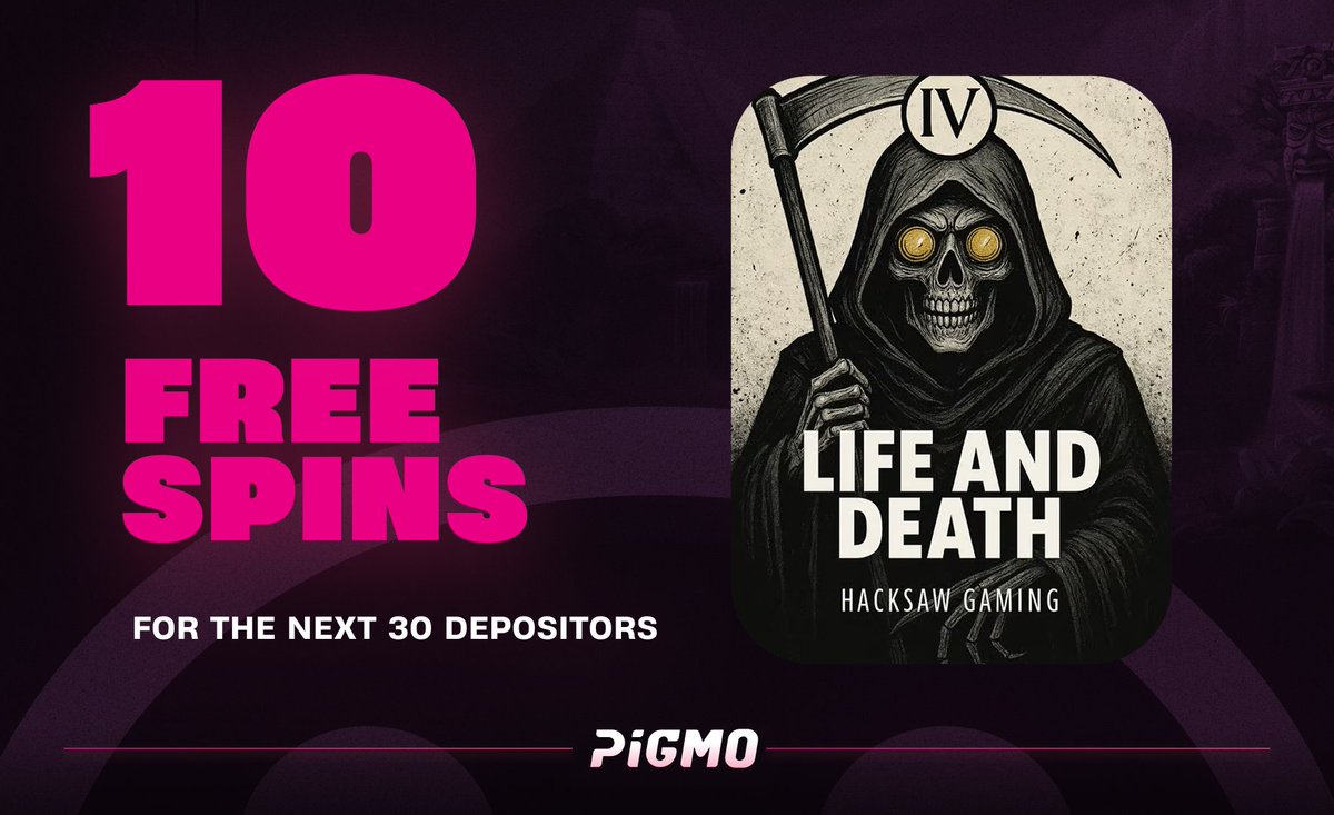 pigmo_co's tweet image. FREE SPINS ALERT 🚨
🎁 10 free spins at Life and Death
👉 For the next 30 $1+ deposits at Pigmo casino
🔁 + drop your Pigmo username for some extra $$$ to play