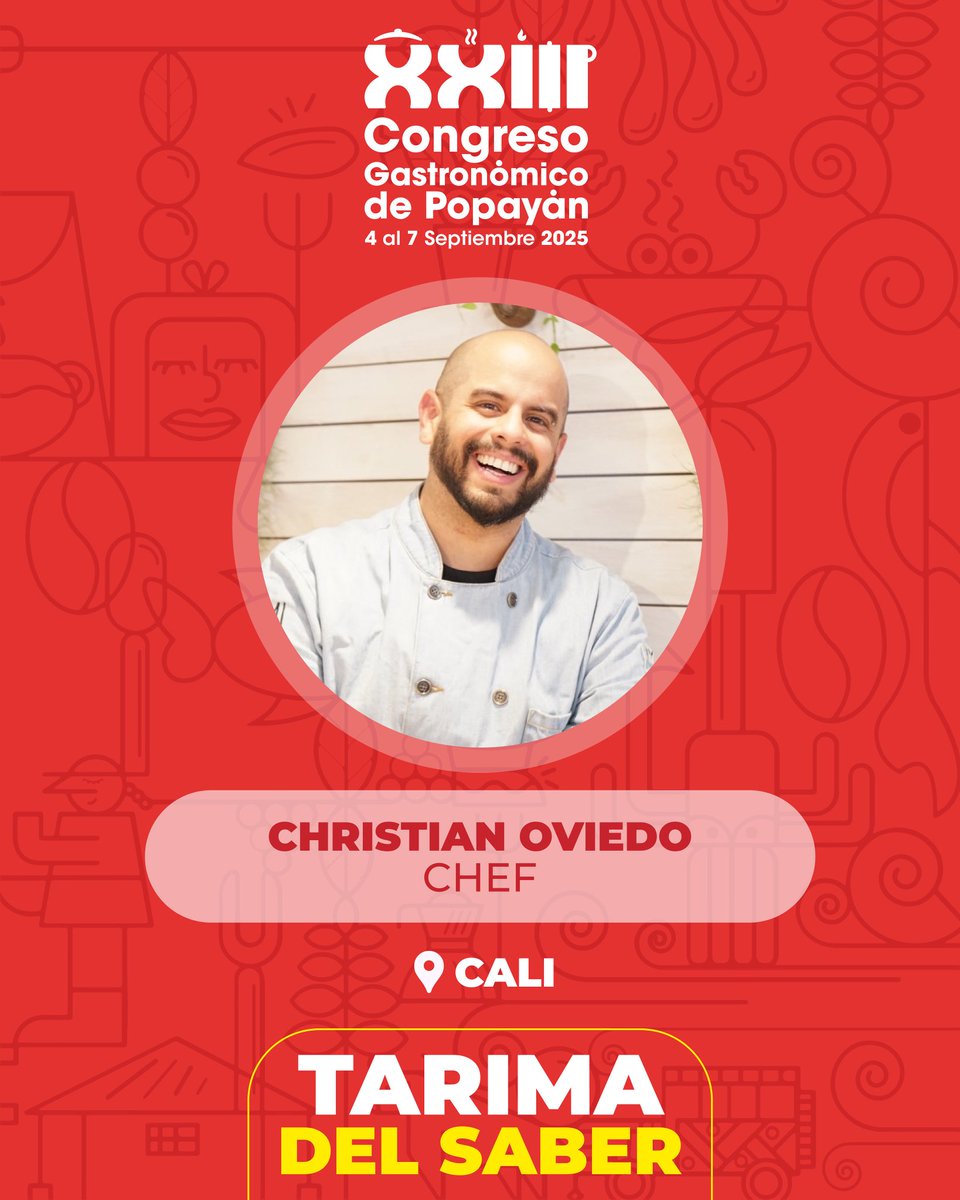 👨🏽‍🍳 Desde Cali llega el chef Christian Oviedo, cocinero profesional, sommelier y consultor gastronómico con una trayectoria que cruza continentes. Ha liderado cocinas en Buenos Aires, Seúl, Madrid y Nueva York, y hoy es profesor de gastronomía en la Universidad Javeriana Cali.