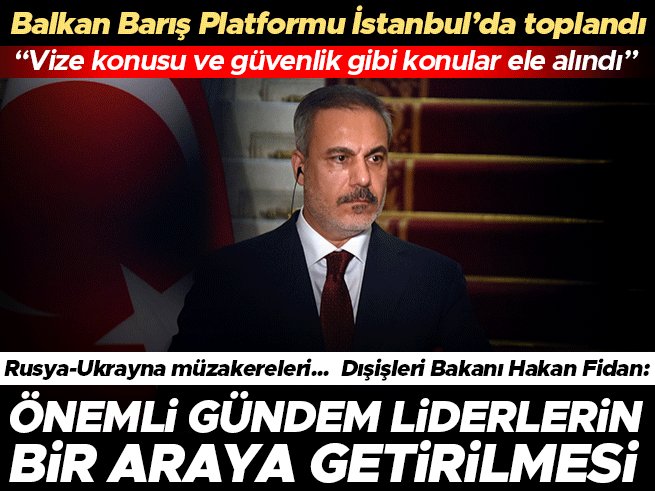 Hurriyet's tweet image. Rusya-Ukrayna müzakereleri
Dışişleri Bakanı Hakan Fidan: Önemli gündemlerden biri liderlerin bir araya getirilmesi
hurriyet.com.tr/gundem/disisle…