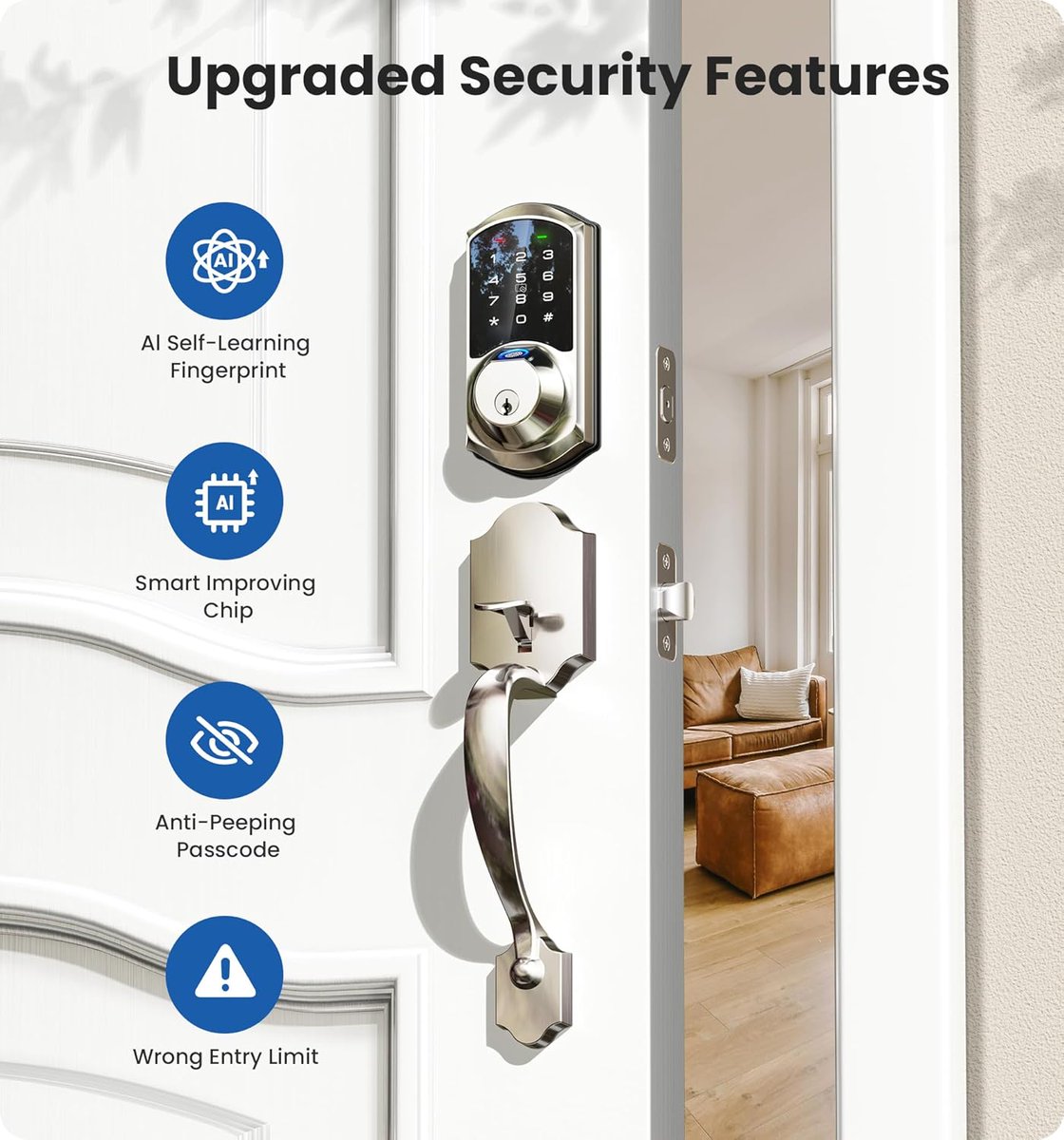 Buyereviews's tweet image. Fingerprint Smart Locks for Front Door with Handle Set, Keyless Entry, Easy Install, Satin Nickel
🤑 Enjoy a massive 41% discount on this smart lock set today!
• Retail Price: $219.99
• Discounted Price: $129.79
• Save an Extra: 10% Available on the item page
• View on…
