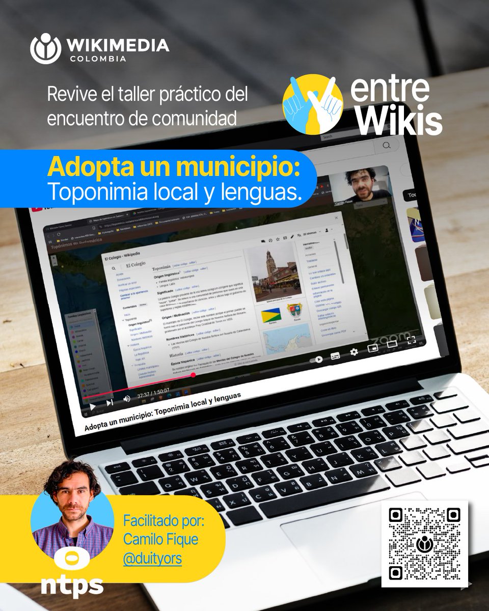En nuestro más reciente encuentro de comunidad #EntreWikis, Camilo Fique nos invitó a reflexionar sobre la memoria lingüística presente en los nombres que habitamos. ¿Te perdiste el encuentro? Encontrarás la grabación en la siguiente enlace: youtube.com/live/Yd3V170ho…