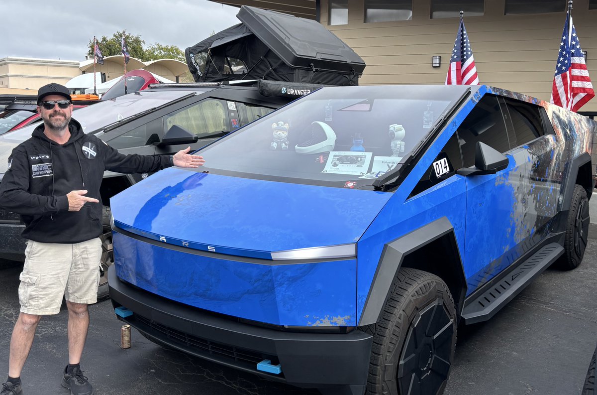 mrtimer2022's tweet image. There are so many iconic Cybertrucks here at Xtakeover… I can’t believe that TARS is here on display with them here at @theXtakeover! I’m setup and ready for the show to start! Will you be watching? 🔥