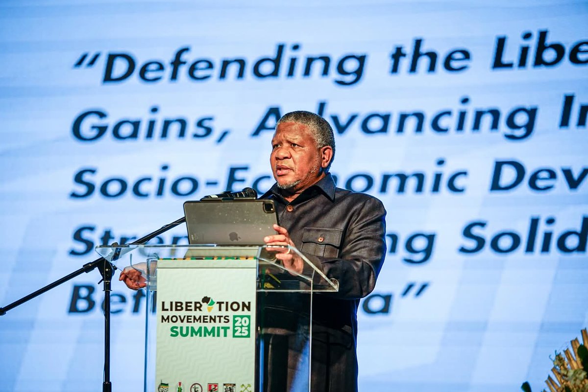 ANCLimpopo's tweet image. The Liberation Movements Summit 2025 continues today with robust
engagements. Currently underway is a panel discussion on Strategic Collaboration and Confronting Neo-Colonialism, moderated by ANC Secretary General and Chair of the summit Comrade Fikile Mbalula, featuring…