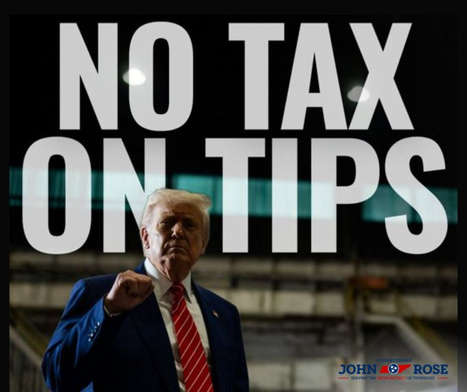 83% of hourly workers support President Trump’s NO TAX ON TIPS plan — which is now law.  

Yet every single Democrat voted to keep taxing these hardworking Americans. Remember that.