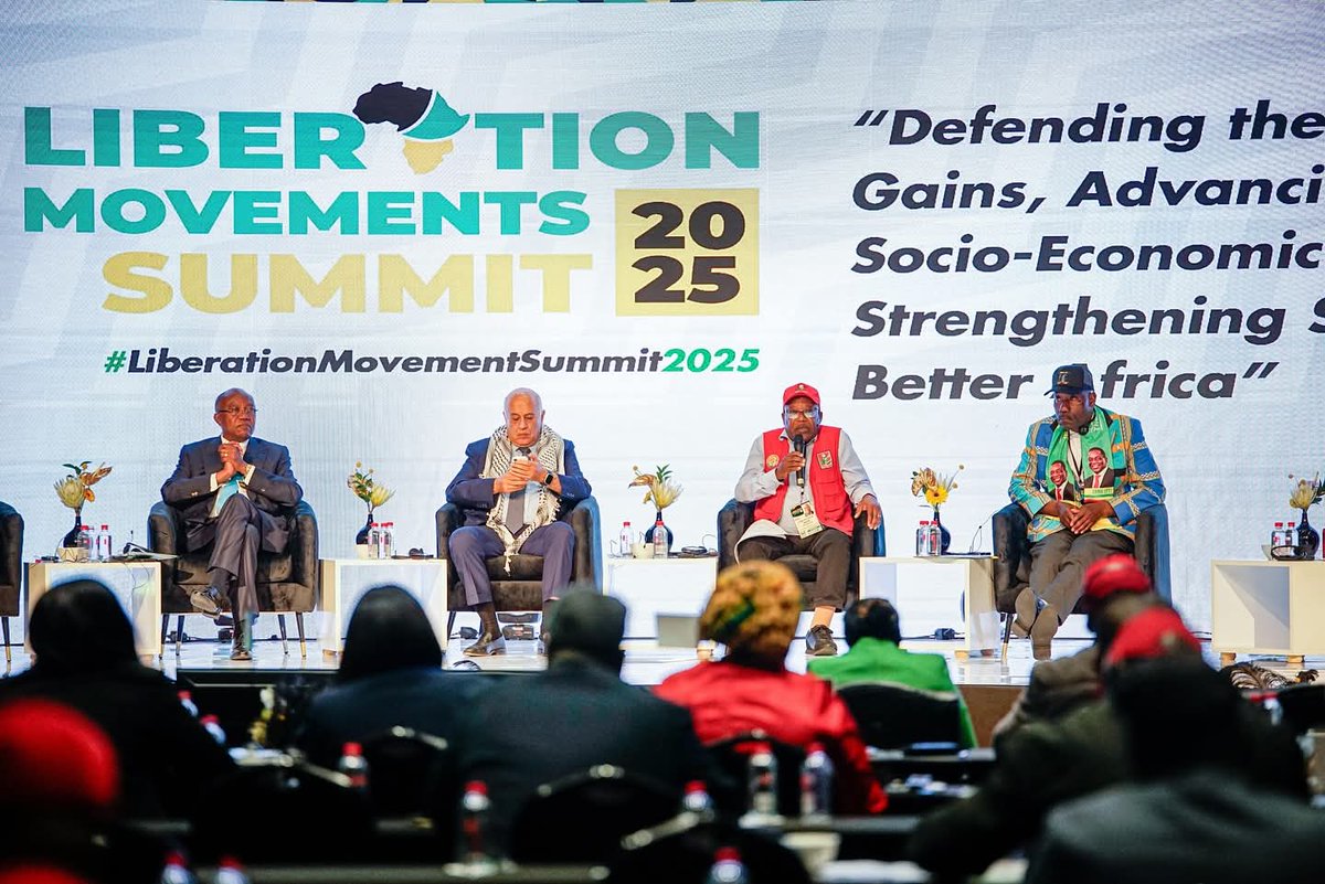 ANCLimpopo's tweet image. The Liberation Movements Summit 2025 continues with robust engagements. Currently underway is a panel discussion on Resisting External Pressures and Advancing Regional Collaboration, as movements unite to defend sovereignty and deepen solidarity across the continent.…