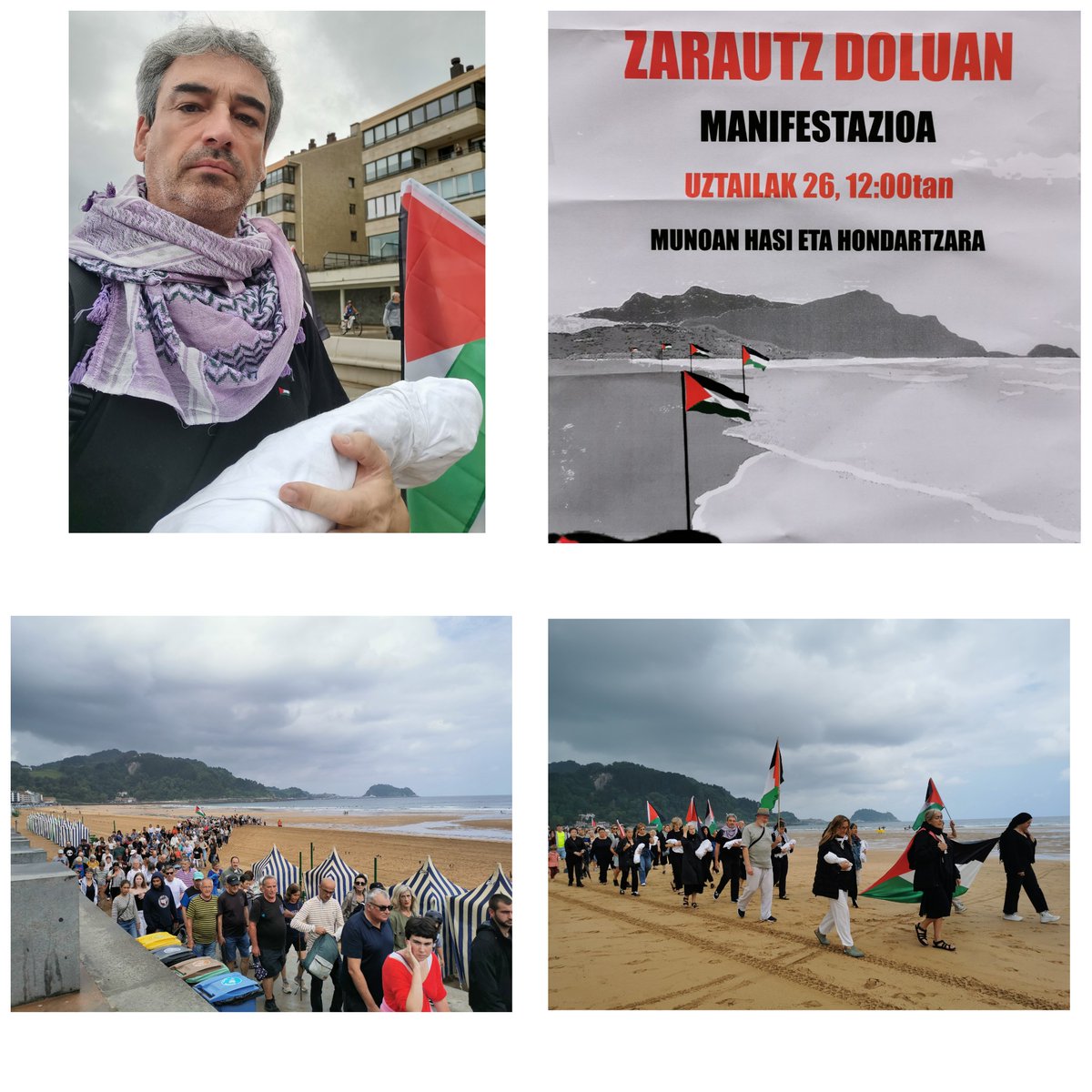 yugovaz's tweet image. Zarautz en duelo por Gaza.
Hoy Zarautz nos recuerda el exterminio que padece Palestina y especialmente la población gazatí.
Están siendo las semanas más trágicas del genocidio. El Nazismo israelí no tiene límites.
Duelo por Gaza, duelo por la humanidad.
Gora Palestina aske!