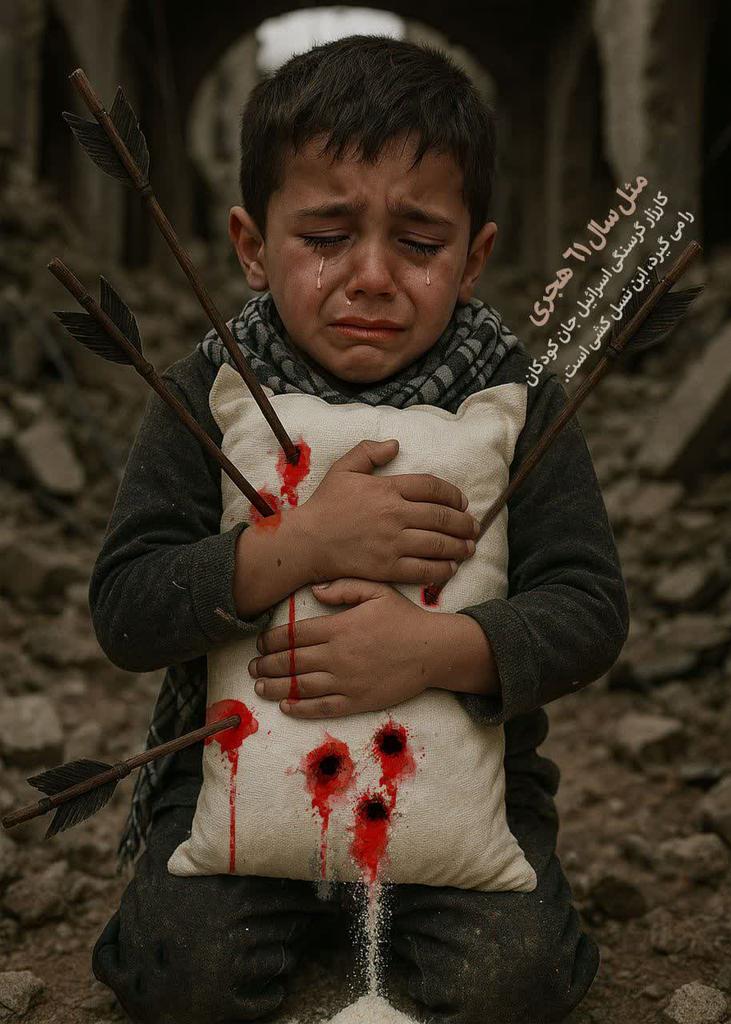 BtwlB57319's tweet image. دقیقا مثل سال ۶۱ هجری ،؛
کارزار گرسنگی اسقاطیل جان کودکان غزه را می گیرد ،؛
این نسل کشی همان کارزار تشنگی لشکر یزید است ،
شمر زمانه ات را بشناس...
#وحدت_حسینی
#حب_الحسین_یجمعنا