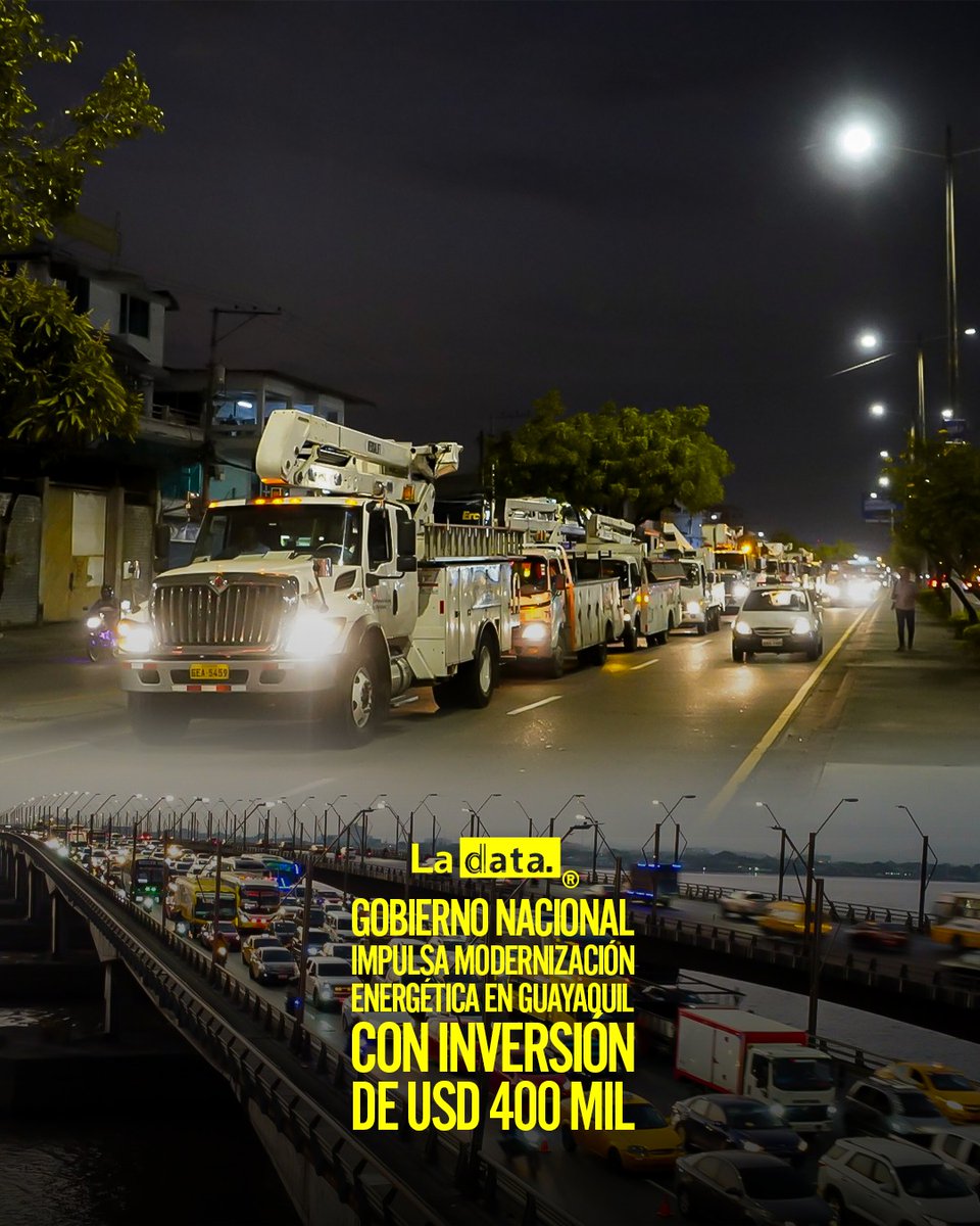 ladataecu's tweet image. #Tendencia Gobierno Nacional impulsa modernización energética en Guayaquil con inversión de USD 400 mil
A través del Ministerio de Energía y CNEL EP, el Gobierno Nacional repotenció más de 900 luminarias en sectores clave de la ciudad. Con una inversión superior a los USD 400…