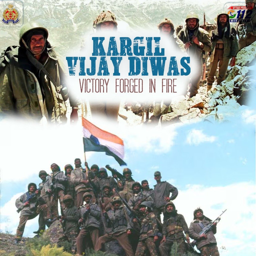 Uppolice's tweet image. ‘Courage that echoes through time’
On Kargil Vijay Diwas, we remember & honour every soldier who laid down their life for the nation. Their sacrifice will always be etched in our hearts.
#KargilVijayDiwas