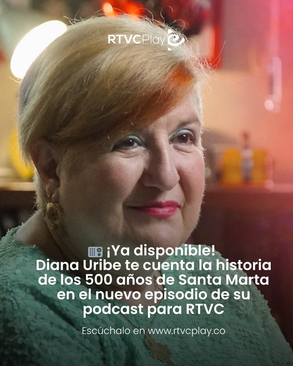 El Tío Play (@rtvcplay) on Twitter photo 📻🎙️ La gran <a href="/DianaUribefm/">DianaUribe.fm</a> regresa a <a href="/RTVCco/">RTVC Colombia</a> para contarnos la historia de los 500 años de Santa Marta en un nuevo episodio de podcast.
Una producción de <a href="/SenalMemoria/">Señal Memoria</a> 📡
Escúchalo aquí 👉🏽 rtvcplay.co/series-al-oido… 📻🎙️ La gran <a href="/DianaUribefm/">DianaUribe.fm</a> regresa a <a href="/RTVCco/">RTVC Colombia</a> para contarnos la historia de los 500 años de Santa Marta en un nuevo episodio de podcast.
Una producción de <a href="/SenalMemoria/">Señal Memoria</a> 📡
Escúchalo aquí 👉🏽 rtvcplay.co/series-al-oido…