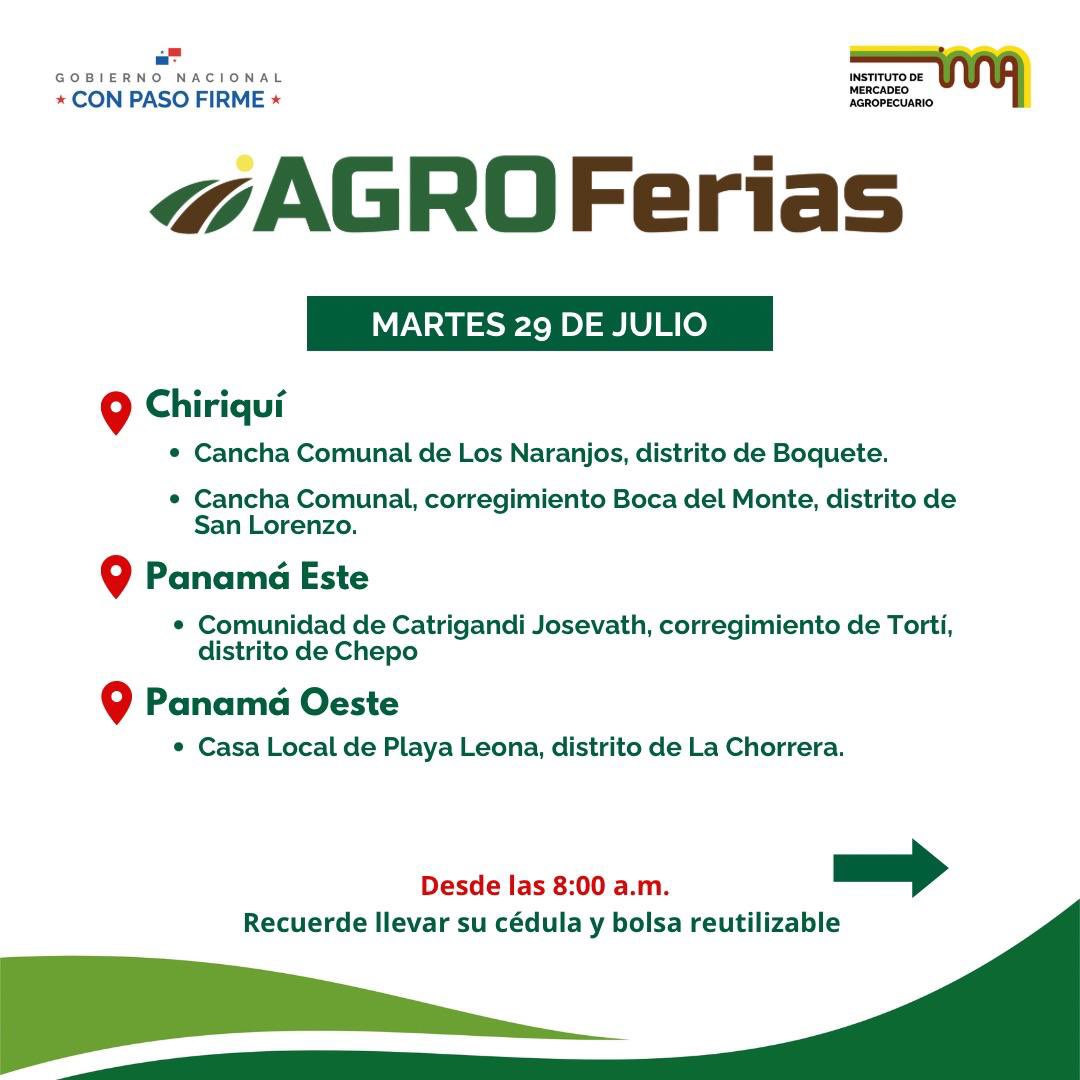 IMA_Pma's tweet image. 🌾 ¡Este martes 29 de julio tienes una cita con el ahorro y lo local!
Te presentamos las Agroferias del IMA.
📍 Consulta aquí las sedes disponibles
⏰ Inicio: 8:00 a.m. en todas las localidades
♻️ No olvides llevar tu bolsa reutilizable y tu cédula
#ConPasoFirme