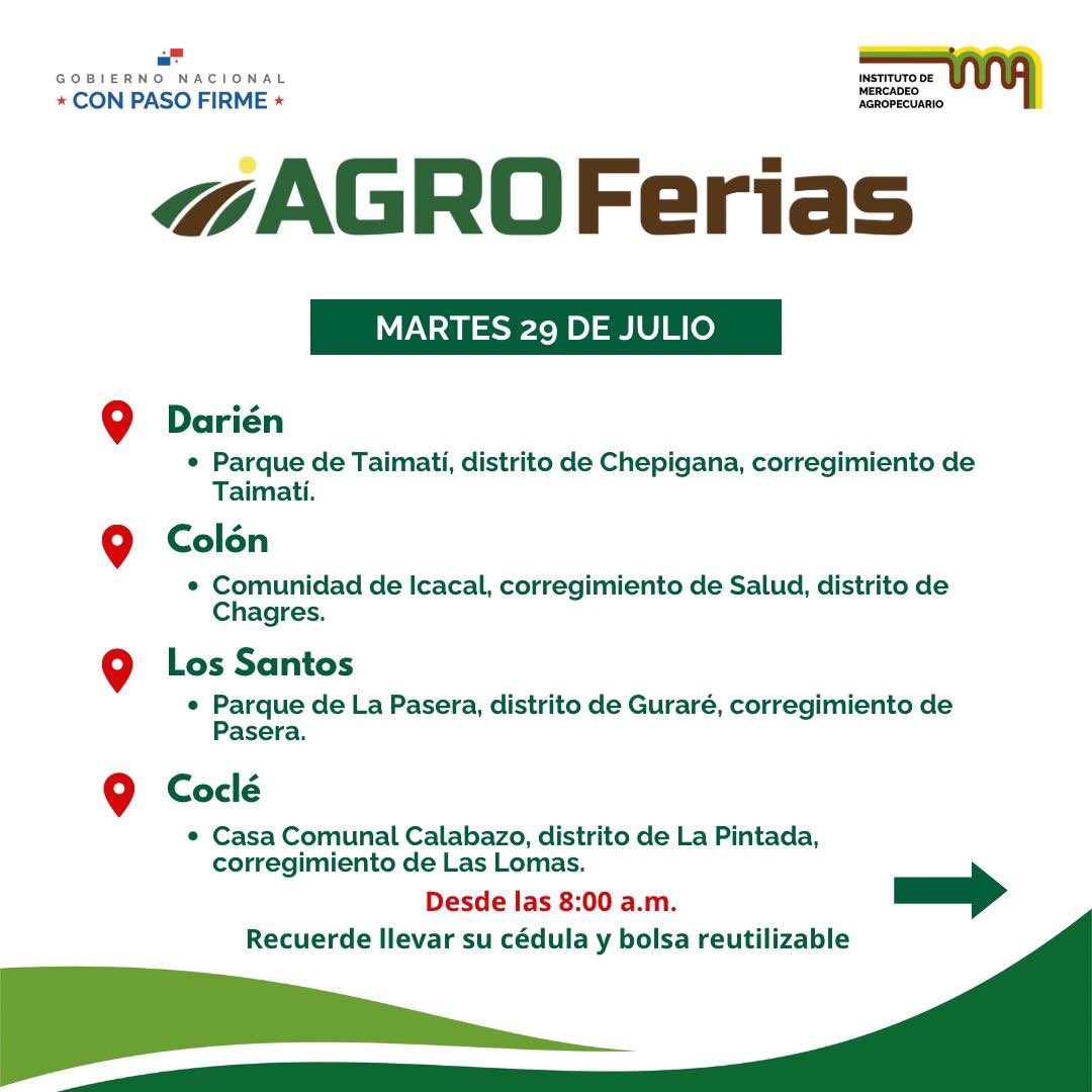 IMA_Pma's tweet image. 🌾 ¡Este martes 29 de julio tienes una cita con el ahorro y lo local!
Te presentamos las Agroferias del IMA.
📍 Consulta aquí las sedes disponibles
⏰ Inicio: 8:00 a.m. en todas las localidades
♻️ No olvides llevar tu bolsa reutilizable y tu cédula
#ConPasoFirme