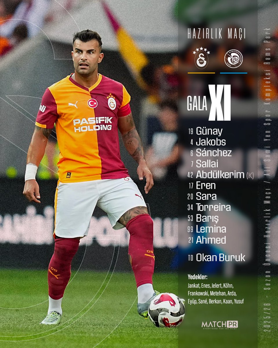 RC Strasbourg karşısında ilk 11’imiz ve yedeklerimiz! 👇