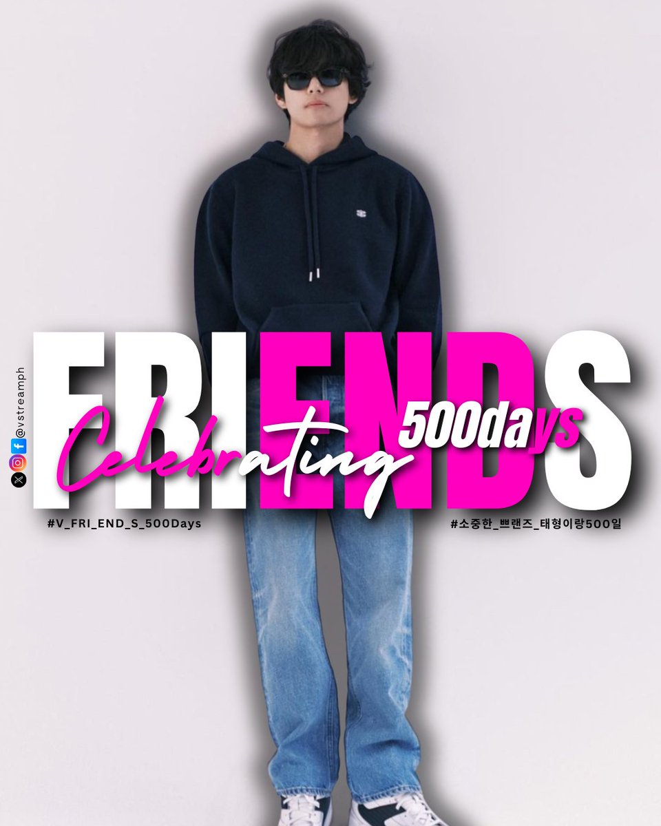 vstreamph's tweet image. As we mark 500 days since the release of ‘Fri(end)s’ by V, we celebrate its enduring influence and heartfelt lyricism. This song continues to bring comfort and connection to listeners across the globe.
#V_FRI_END_S_500Days
#소중한_쁘랜즈_태형이랑500일