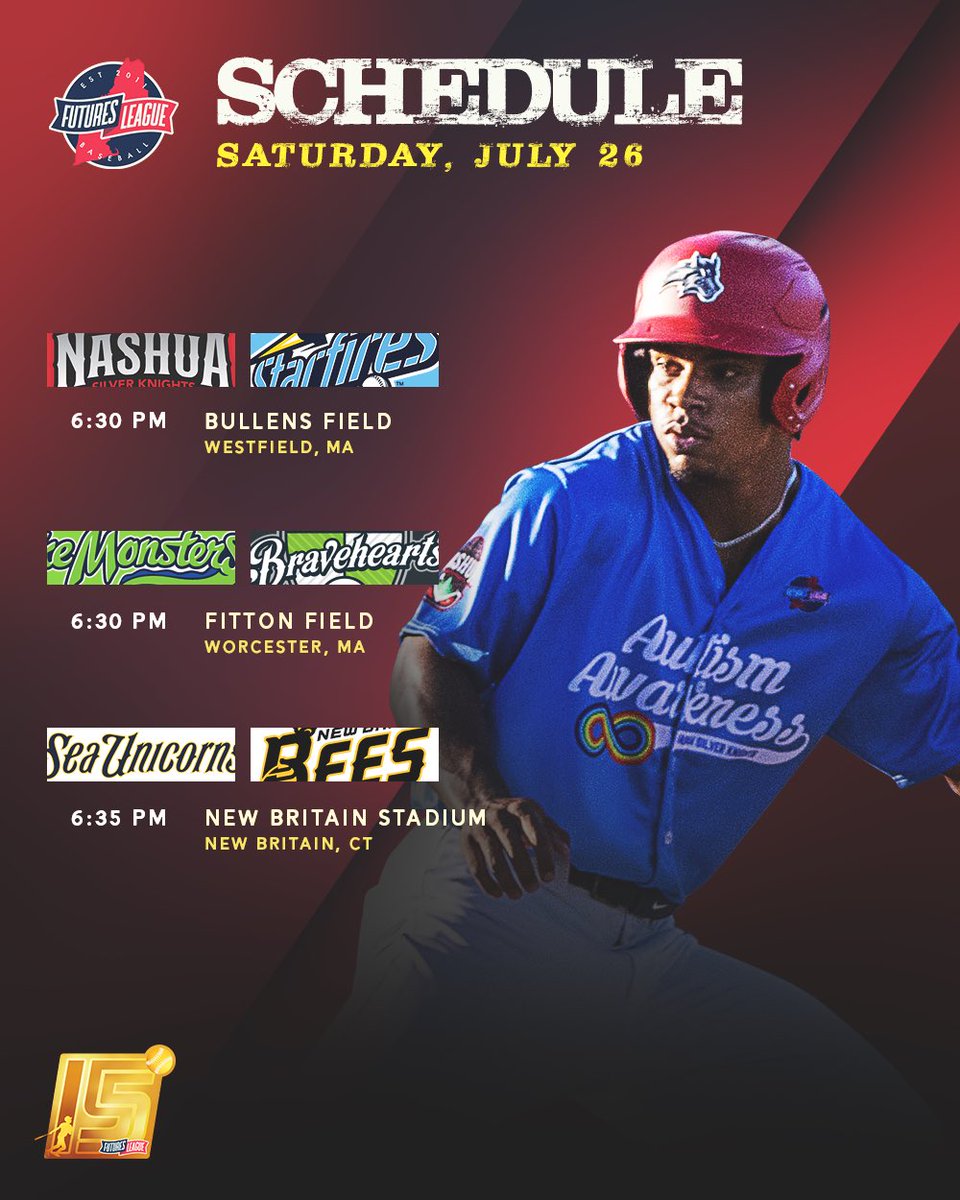 FuturesLeague's tweet image. The race for first place is heating up as #VTLakeMonsters🐊 have won eight straight as their series at #WooBall💚 continues!
#SeaUnicorns🦄 play for a road win, while #SilverKnights⚔️ look to bounce back at Westfield.