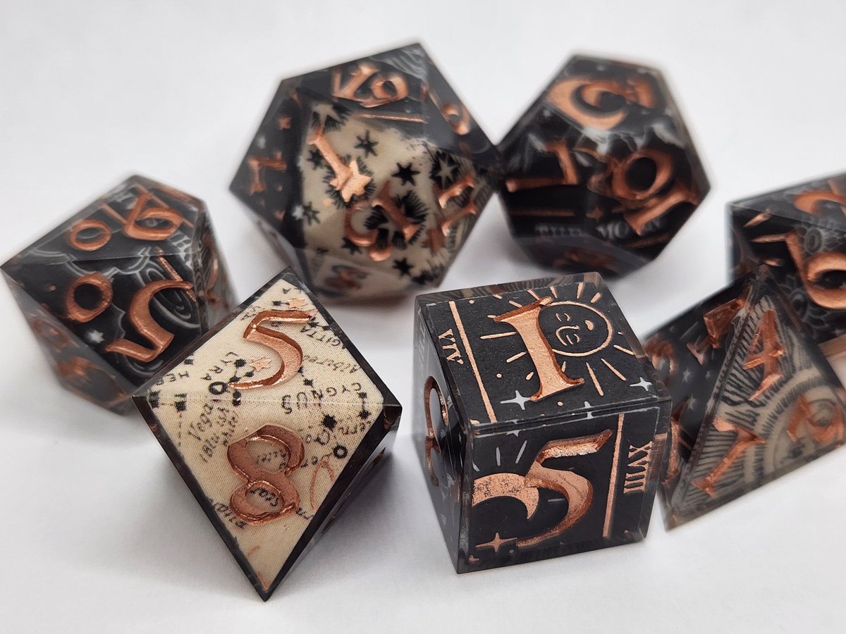Sinnamon_Dice's tweet image. Some past Celestial Deck Dice Sets
I just think theyre neat 😊
Now Restocked!
etsy.com/shop/SinnamonR…
#dnd #ttrpg #handmadedice #dice #dungeonsanddragons