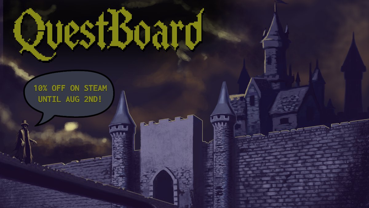 QuestboardRPG's tweet image. Get QuestBoard for 10% Off All week.
Level up your character in this dice based text adventure or create a pick-your-path style game of your own and share it with the Steam Workshop!
store.steampowered.com/app/3206770/Qu…