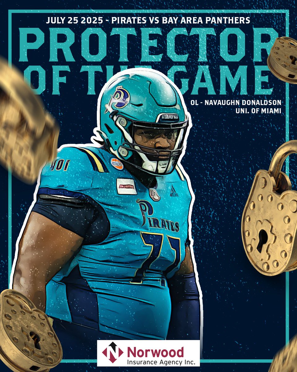 Big man upfront earns himself another #ProtectorOfTheGame honors with his Week 19 performance 🏴‍☠️ Congratulations OL - Navaughn Donaldson! 

This series has been presented by #NorwoodInsurance

#NeverShallWeSink | #goIFL | @indoorfl
