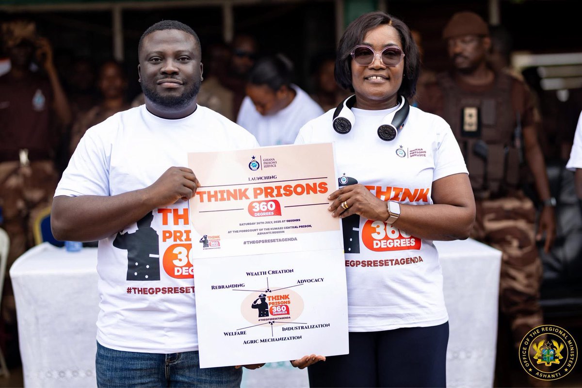 DrAmoakohene's tweet image. Today, I joined the Director-General of the Ghana Prisons Service, Mrs. Patience Baffoe-Bonnie, and her team to officially launch the Think Prison 360 Initiative.
In my remarks, I highlighted the bold commitments of H.E. John Dramani Mahama to transform the Ghana Prisons Service…