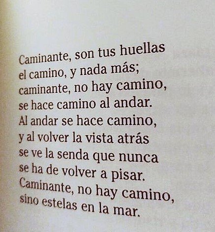 Como homenaje a Antonio Machado, nos gustaría que subierais un audio o un vídeo recitando estos versos, quizá los más conocidos del poeta, y construir así una cadena lectora en su recuerdo. 
En el camino de Antonio Machado.