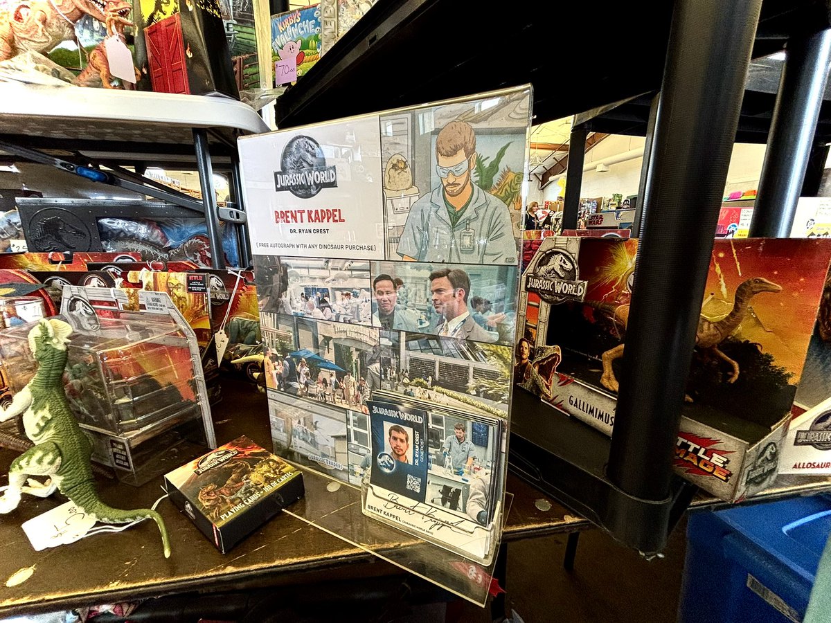 BrentKappel's tweet photo. Selling at Kane County toy show this weekend and giving out autographs to whoever buys dinosaur merch (First time doing this but people were suggesting I try at the last show)!!!
If you’re in the area stop by and say hello #ChicagoToyShow 🦖✍️ https://t.co/mlmlTwQALo