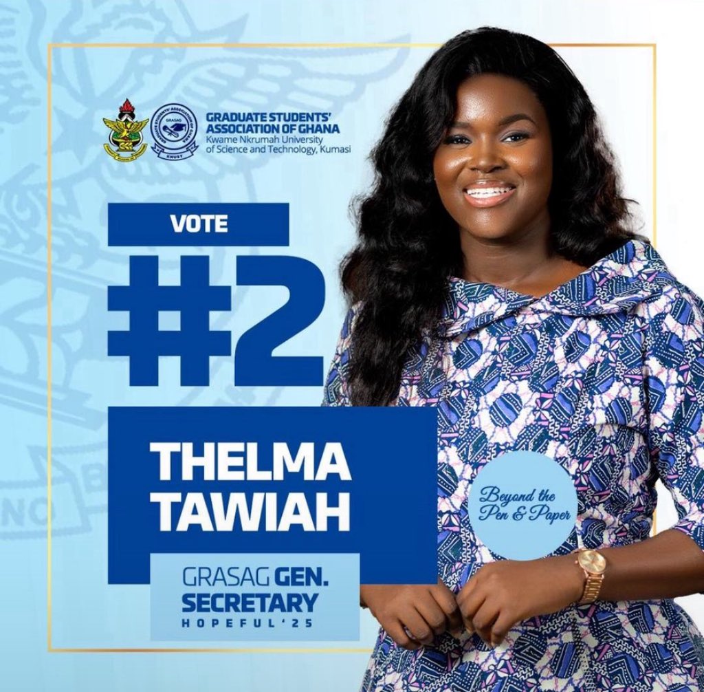 watsuptek's tweet image. Thelma Tawiah is declared General Secretary Elect for KNUST GRASAG for the 2025/26 academic year.
#WatsuptekReport
#ElectionCommandCenter
#KNUSTDecides25