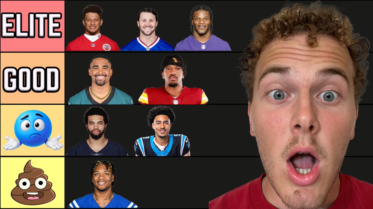 NFL QB TIER LIST OUT NOW 🚨!

Link: youtu.be/4Fu_tii33Cw?si…